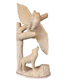 渡辺 澄夫 コタン・コロ・カムイとホロケウカムイ（フクロウとオオカミ）